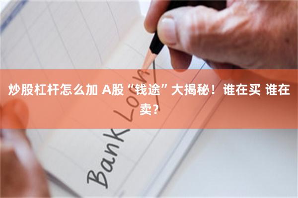 炒股杠杆怎么加 A股“钱途”大揭秘！谁在买 谁在卖？