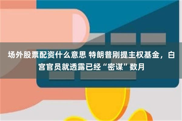 场外股票配资什么意思 特朗普刚提主权基金，白宫官员就透露已经“密谋”数月
