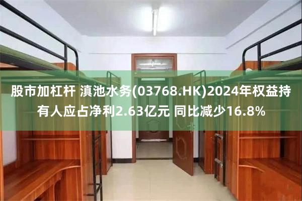 股市加杠杆 滇池水务(03768.HK)2024年权益持有人应占净利2.63亿元 同比减少16.8%