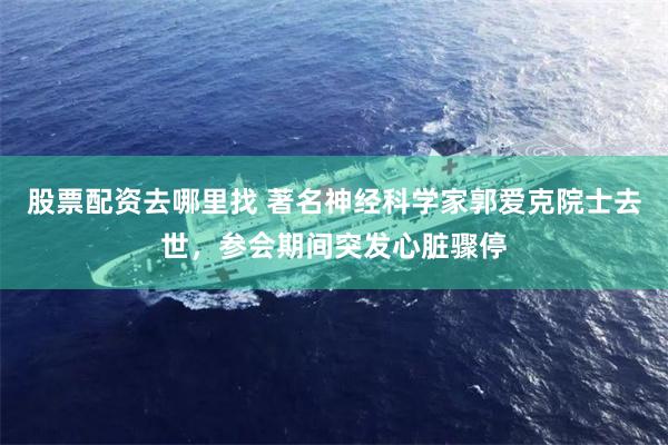 股票配资去哪里找 著名神经科学家郭爱克院士去世，参会期间突发心脏骤停