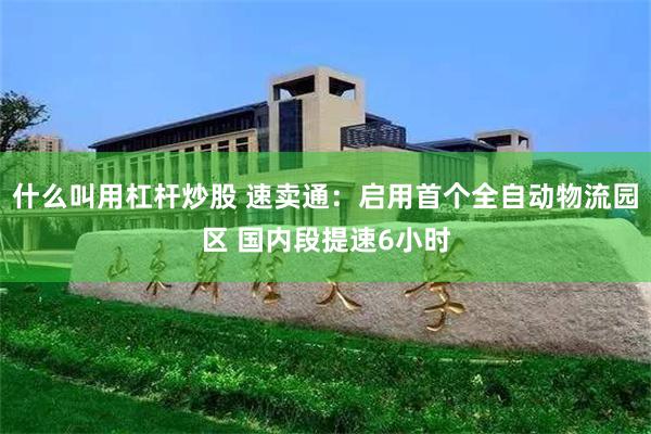 什么叫用杠杆炒股 速卖通：启用首个全自动物流园区 国内段提速6小时