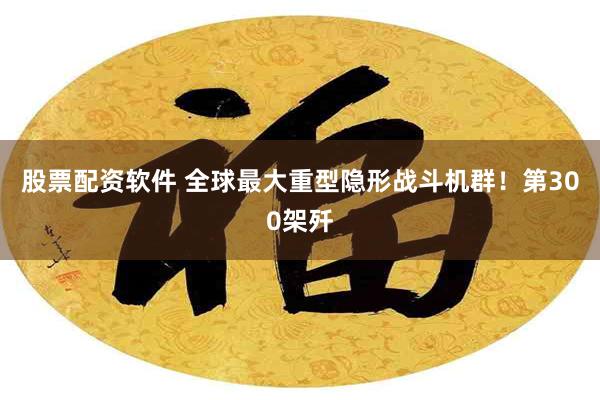 股票配资软件 全球最大重型隐形战斗机群！第300架歼